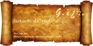 Gutsch Árpád névjegykártya